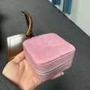 2 x Mini Jewelry Travel Box, Italian Velvet Travel Jewelry Storage Box, Small Portable Jewelry Storage Rack, Jewelry Box with Mirror Beads, Women's Travel Jewelry Box, Gift Box (with Mirror)