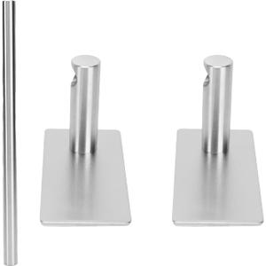 Stainless Steel Self - Adhesive Towel Bar, Nail - Free Bathroom Kitchen Towel Rack, Adjustable Rustproof Organizer for Smooth Surfaces, Includes 2 Adhesive Brackets