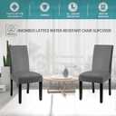 Waterproof Dining Chair Cover,Spandex Fabric Fit Stretch Chair Slipcover,Removable Washable Jacquard Parsons Chair Covers (Light Grey,Set of 2)