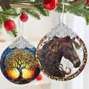 Stained Glass Ornaments, 2025 Christmas Ornament, Christmas Tree Ornament, Heirloom Keepsake, Gift Exchange, Gift Idea - Horse