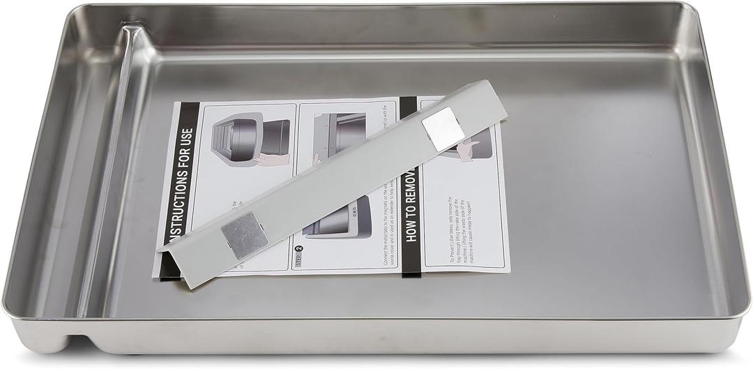 Stainless Steel Reusable Litter Tray Compatible with Petsafe Scoop-Free Self-Cleaning Cat Litter Boxes - Never Absorbs Odor, Stains, or Rusts (Stainless Steel Litter Tray)