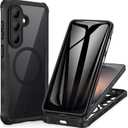 CENHUFO Privacy for Samsung Galaxy S26 Plus Case, Full Body Phone Case with Built-in 9H Tempered Glass Privacy Screen Protector and Camera Protector, Shockproof Protective Magnetic Cover - Black