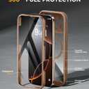 Miracase Magnetic for iPhone 16 Pro Max Case 6.9'' [Compatible with MagSafe] Full-Body Phone case with Built-in Glass Screen Protector& Camera Protector,Drop Proof 16 Pro Max Cover,Desert Brown