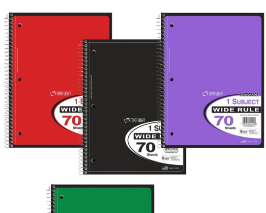 Pack Of 6 College Rules 100CT 10.5x8 CR (Red/Black/Green/Purple)