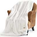 UGG Plush Faux Fur Throw Blanket Reversible Medium Weight Luxury Soft Throw Blankets for Bed or Chair, Hypoallergenic, Machine Washable, Home Decor, 50-inch x 70-inch, White Snow (Euphoria)