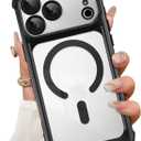 Magnetic Case Made for iPhone 17 Pro Max 6.9 Inch [Compatible with MagSafe] Soft TPU Slim Phone Cover Anti-Scratch Drop Protection Translucent Black Phone Case for Women Men