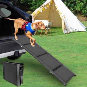 Folding Dog Car Ramp for SUV & Truck - 63"x17" Non-Slip 1680D Oxford Fabric Ramp for Large Dogs