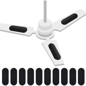 Tuanse 10 Pack Ceiling Fan Filters for Blades, Activated Coconut Activated Zeolite Ceiling Fan Air Filter, Stick Air Filter Purifiers for Common Household Contaminants (Black)