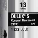 Sylvania DULUX 13W Single Compact Fluorescent Lamp, GX23 2-Pin Base, 800 LMS, Frosted Glass, 2700K, Soft White - 1 Pack (21136)
