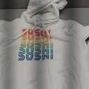 Funny Sushi Retro Vintage Carb Japanese Food Foodie Gift Pullover Hoodie Medium