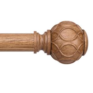 Wolistsa 2 Pack Wood Curtain Rods 36-60 Inch, Boho Decorative 1 Inch Vintage Curtain Rod for Farmhouse Window, Adjustable Heavy Duty Antique Rustic Window Treatment Rods, Imitation Wood Grain Finish