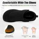 Women's Orthopedic Diabetic Wide Walking Shoes: Arch Support Orthotic Ankle Foot Pain Relief Neuropathy High Arch Slip On, Plantar Fasciitis Bunions Recovery Outdoor Driving Loafers Black Size 6.5