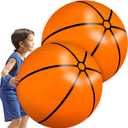 Meooeck 2 Pcs 27 Inch Inflatable Basketball Large Basketball Party Decorations Giant Inflatable Balls for Outdoor Activity Games Sports Event Birthday Party Supplies