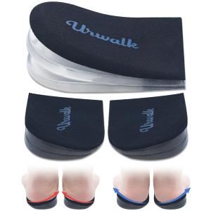 Urwalk 3 Layers Adjustable Supination & Over - Pronation Adhesive Corrective Gel Shoe Inserts Medial& Lateral Heel Wedge Lifts