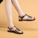 Toddler Sandals Jelly Shoes Girls Unisex Boy Flat Retro Slides Clear Kids Water Slippers Slingback Summer Beach Size 8 Adjustable Buckle Glitter Dress Soft (Black)