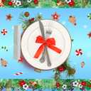 Fancy Land Christmas Tablecloths 3 Pack Gingerbread House Table Cover Snow Disposable Tablecloths Christmas Party Decoration
