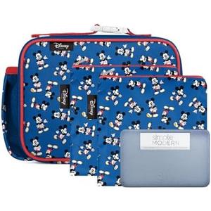 Simple Modern Disney Kids Lunch for School | Insulated Lunch Bag Girl and Boy | Meal Containers with Exterior & Interior Pockets | Blue Mickey Mouse Retro