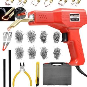 Plastic Welder,2 in 1 Plastic Welding Repair Kit with 1000pcs Hot Staples,2pcs Plastics Welding Rods,knife,Plier, Hot Staples Weld Gun Repair Kit for Car Bumper And Most Plastics(Red) - Amazon.com