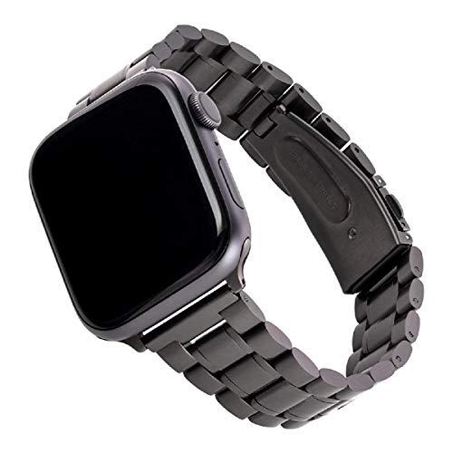 WITHit Replacement Band Compatible with Apple Watch (Black - Stainless Steel, 42mm (Series 1-3 only) & 44/45/46/49mm (Ultra & Ultra 2))