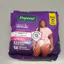 Depend Night Defense Adult Diapers, Incontinence & Postpartum Bladder Leak Underwear for Women, Disposable, Overnight, Large, Blush, 14 Count