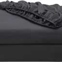 2 Piece Pure Cotton Fitted Sheet for Adjustable Bed 600 TC Split California King 14 Inch Deep Pocket Egyptian Cotton Fitted Dark Grey Sheet