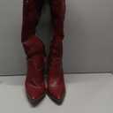 VOMIRA Knee High Cowboy Boots for Women Pointed Toe Chunky High Heels Pull-on Embroidered Boots Western Boots Wide Calf Cowgirl Boots Size 9