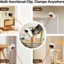 Potaroma Smart Sensor Cat Laser Toys Interactive, Motion Activated Truly Random Trjajectory, Clamp Design, Automatic Chargeable Kitten Toy Indoor Exercise, Cream White