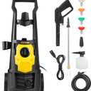 VEVOR Electric Power Washer, 2000 PSI, Max 1.65 GPM Pressure Washer w/ 30 ft Hose & Reel, 5 Quick Connect Nozzles, Foam Cannon, Portable to Clean Patios, Cars, Fences, Driveways, ETL Listed