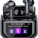 Wireless Earbuds, Bluetooth 5.4 Headphones Multi-Function Touch Screen with 5 EQ Modes, 48H Ear Buds Bass Stereo with ANC Noise Cancelling/Transparency Mode, IPX7 Bluetooth Earbuds for Android/iOS