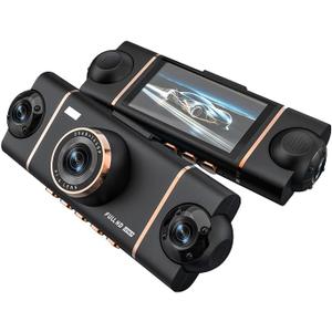 4 Channel 360 Dash Cam Front Rear Inside & Left Right,Includes 64GB SD Card