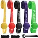 LEEKEY Resistance Bands, Exercise Bands with Handles,Pull Up Assist Bands - Band Set with Door Anchor - Bands for Working Out,Band for Men and Women Fitness Training,Home Workouts (5-125LBS COLOR+Grip)