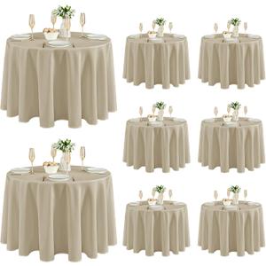 Fitable 8 Pack Nature Tablecloths 120 Inch Round for 48"-96" Tables