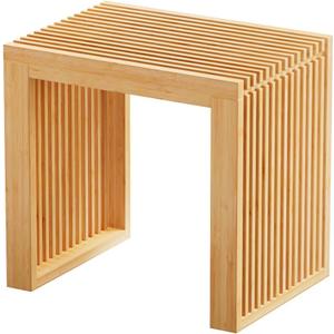 Small Bamboo Dining Bench, 17inch Farmhouse Decor Indoor Kitchen Table Bench, Entryway Shoe Rack Bench, Outdoor Bench, Solid Bamboo Benches for Living Room, Hallway, Bedroom (Natural)