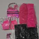 WILDPARTY 80s Costume Accessories for Women, T-Shirt Tutu Fanny Pack Headband Earring Necklace Fishnet Gloves Legwarmers 80s Party Halloween outfit for Women (Pink love-D, Size M)