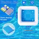 Pool Inflatable Game Table with Waterproof Playing Cards(35.5 inches35.5 inches,Blue/White)