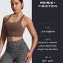 Aoxjox Women's Workout Sports Bras High Impact Fitness Training Gym Khloe Bra Yoga Crop Tank (Brown, M)