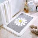 Rugs Mat, White Flower Bath Rugs Fluffy Soft Superfine Fiber Rugs Non Slip Bath Mat Machine Wash Plush Bathroom Rug for Bathroom Shower Room (16"24", Gray)