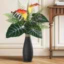 JUSTOYOU Artificial Calla Lily Flower Big Fake Calla Lily Greenery Bouquet for Vase Decor Big Faux Calla Lily Centerpieces Flower for Table Greenery Plants Bouquet for Home Office Decor Pack Of 2