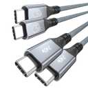 USB C Cable 15 ft 2Pack, 240W USB C to USB C 3.2 Gen 2 Cable 4K Video | 20Gbps Data Transfer Type C Charger Cord, for Thunderbolt 3/4 MacBook Pro Air, iPhone 17/16 Pro Max, Galaxy S26/S25, iPad