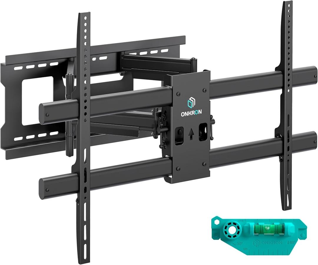 ONKRON Full Motion TV Wall Mount for 42-120 Inch TVs up to 220 lbs, Heavy Duty TV Mount with Swivel and Tilt, Extension Arm, max VESA 1000x600, Large Articulating Television Mount Bracket Black
