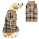PUPTECK Dog Sweaters for Large Medium Small Dogs - Fall Classic Plaid Style Puppy Holiday Winter Coat Clothes Warm