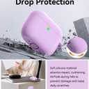 Matekxy for Airpods Pro 3 Case 2025 Cute - for Airpod Pro3 Generation Soft Silicone Cover with Lanyard & Keychain, Shockproof Scratch Resistant for Women,Perfect for Commuters and Travelers, Purple
