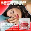Magnesium Glycinate Soft Chews, Strawberry Flavor.Chewable Sugar Free Potassium Magnesium Chews with Magnesium Glycinate, Vitamin D, B6, and CoQ10 for Calm Support & Sleep for Adults, 60 Days Supply