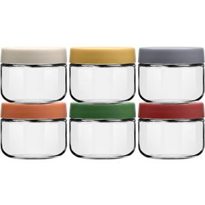 8 oz Small Glass Containers with Lids, Food Storage Jars, 6pk | Perfect for Chia Pudding Jam Snacks Yogurt Overnight Oats Candy ,Dishwasher safe,Airtight