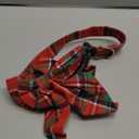 ADOGGYGO Christmas Dog Collar with Bow, Adjustable Cotton Red Green Plaid Bowtie Dog Christmas Collars for Small Medium Large Dogs Pets (Large, Xmas)