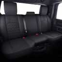 YIERTAI Dodge RAM Seat Covers Fit for 2009-2025 2026 1500HD 2010-2026 2500/3500HD Truck Full Set Crew Double Cab Quad Cab Waterproof Faux Leather Seat Covers(5 PCS Full Set/Black)
