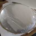 LONGWIN Hanging Wall Circle Mirror Decor Gold Geometric Mirror with Chain for Bathroom Bedroom Living Room 15.7"