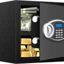 1.6 Cuft Fire proof Safes for HOME USE, Anti-Theft Digital Personal Security Safety Box with Electronic Keypad and Spare Keys, Home Safes Fireproof Waterproof for Money Medicine Document Valuables