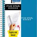 Five Star Spiral Notebook, 1 Subject, College Ruled Paper, 4-3/8" x 7", Personal Size, 80 Sheets, Fights Ink Bleed, Water Resistant Cover, Tidewater Blue (450048CG1-ECM)