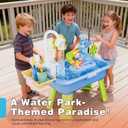 2026 Upgraded Water Table for Toddlers 3+, Water Table for Kids Ages 4-8 with Pump, Play Sink with Running Water, Kitchen Sink for Toddlers, Fishing Game and Outside Sensory Toys (Blue)